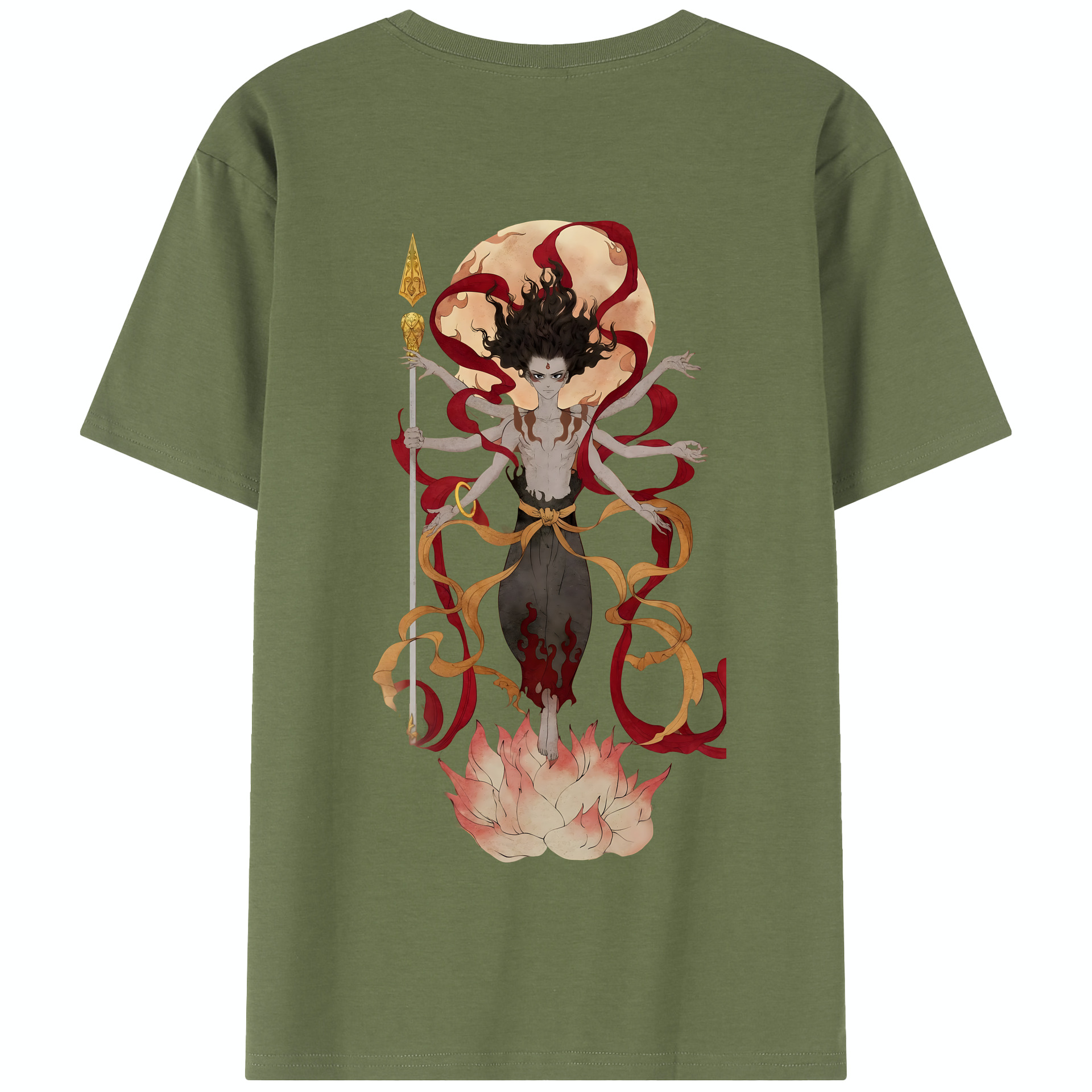 （画像用） Ne Zha 2 ナタ 魔童の大暴れ 綿100％半袖Tシャツ（背面プリント）